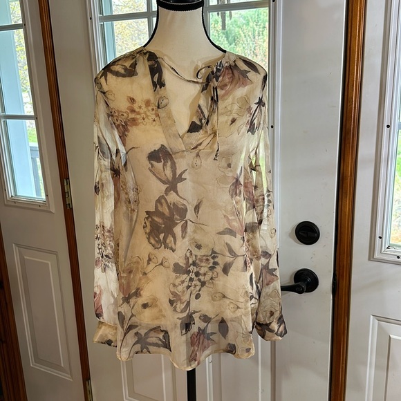 Ralph Lauren Sheer Floral Blouse - Picture 1 of 6